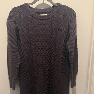 Pact Purple Cable Knit Midi Dress